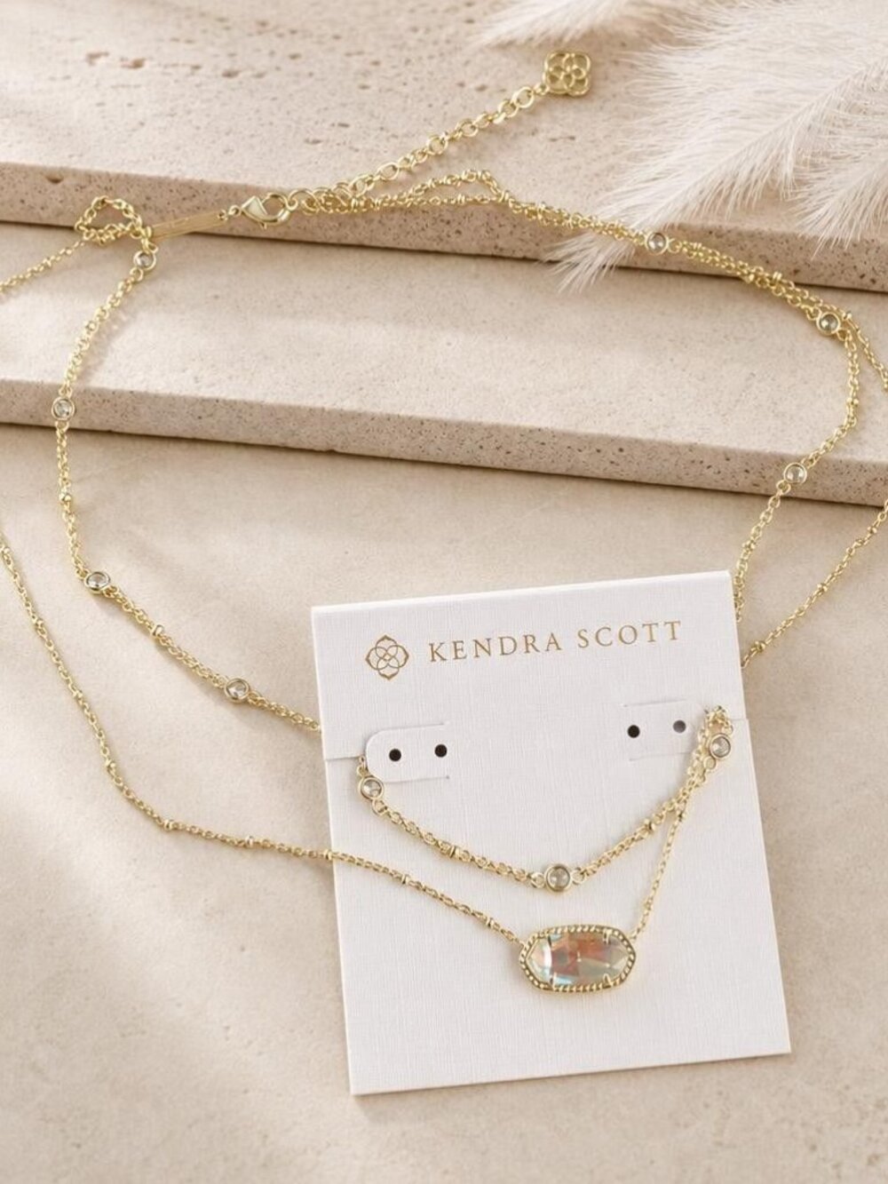 Kendra Scott Elisa Gold Dichroic Glass Multi Strand Necklace